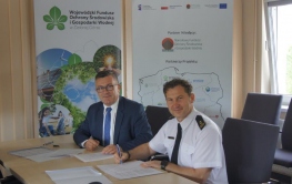 Podpisanie umów na dofinansowanie zakupu sonaru wraz z wyposażeniem oraz sprzęt służący ochronie górnych dróg oddechowych dla Komendy Powiatowej Państwowej Straży Pożarnej w Świebodzinie 