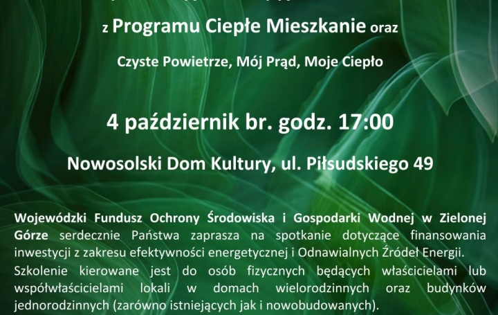 SZKOLENIE. 4 października br. o godz. 17:00 Nowosolski Dom Kultury, ul. Piłsudskiego 49